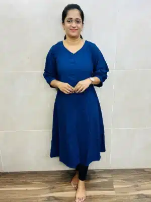 Imported stretchable Rayon top with all over embroidery (Aline pattern)