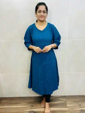 Imported stretchable Rayon top with all over embroidery (Aline pattern)