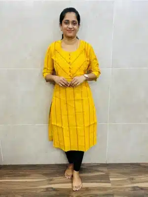 Pure handloom cotton top (cotton lining) with allover thread weavings (straight cut)