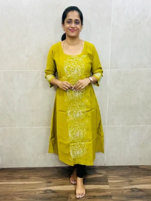 Soft silk top (cotton lining) with exclusive designer embroidered work on top and sleeves (Aline pattern)